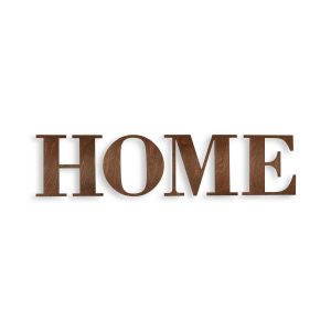 Nápis HOME do interiéru – mahagón