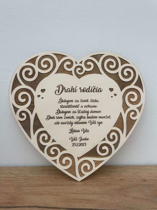 Poďakovanie rodičom