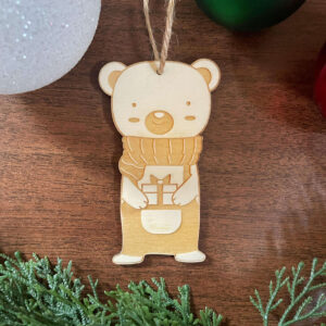 Vianočná drevená ozdôbka - vianočný macík