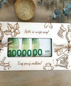 Vianočná drevená obálka na peniaze: Vianočný darček