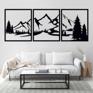 Elegantný trojdielny obraz s motívom hôr a lesa prinesie do vášho interiéru harmóniu prírody. Vďaka 3D efektu a modernému prevedeniu v troch rámoch pôsobí nadčasovo a štýlovo