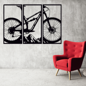 Štýlový trojdielny obraz s motívom veľkého bicykla a horskej scenérie v pozadí je ideálny pre milovníkov cyklistiky a prírody. Moderný dizajn a 3D efekt dodajú vášmu interiéru jedinečný vizuálny rozmer.