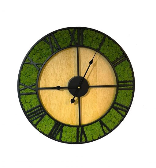 Machové hodiny 47cm - hnedá