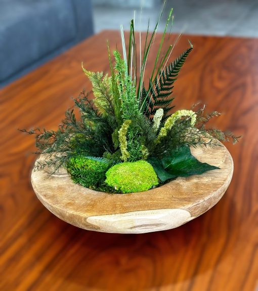 Machová stolová dekorácia 30cm - teak